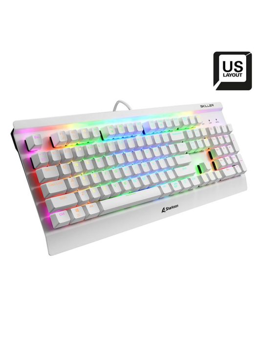 Sharkoon Skiller SGK3 Mechanical Gaming RGB Keyboard White US