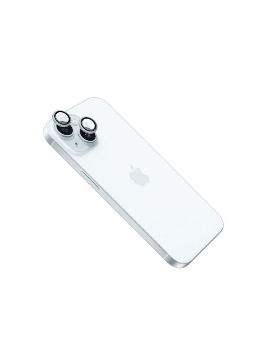 FIXED kameralencse védő biztonsági üveg Apple iPhone 15/15 Plus készülékekhez, világoskék kerettel, FIXGC2-1200-LGBL