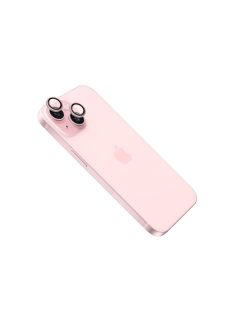   FIXED kameralencse védő biztonsági üveg Apple iPhone 15/15 Plus készülékekhez, pink kerettel, FIXGC2-1200-PI