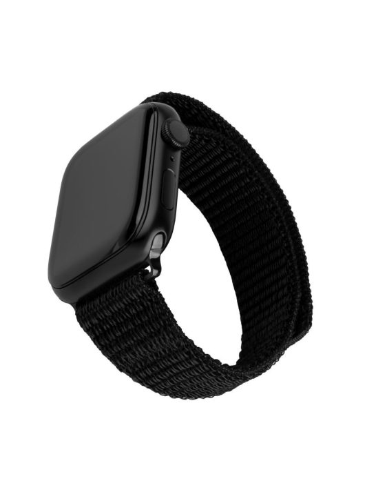 FIXED nylon sportos óraszíj Apple Watch 38/40/41mm-es okosórához, fekete, FIXNST2-436-BK