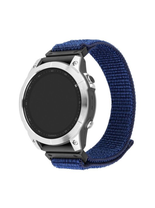 FIXED nylon sportos óraszíj Garmin QuickFit 22mm-es okosórához, sötétkék FIXNST2-QF22mm-DBL