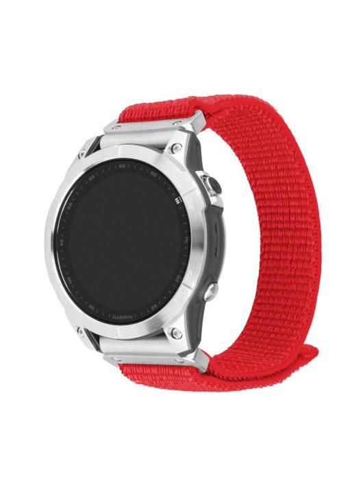 FIXED nylon sportos óraszíj Garmin QuickFit 26mm-es okosórához, piros FIXNST2-QF26mm-RD