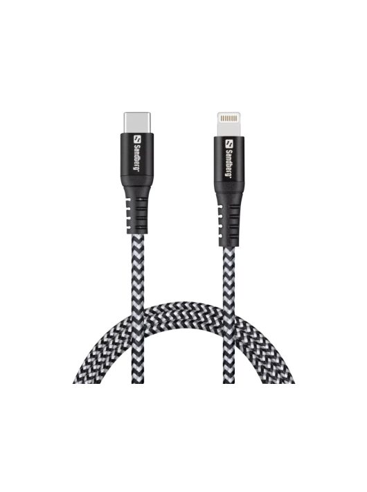 Sandberg Survivor Charging Cable PD 20W USB-C to Lightning 1m Black/White