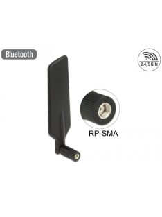   DeLock LTE Antenna Dual Band WLAN ac/a/b/g/n RP-SMA plug 1 - 4 dBi omnidirectional rotatable with tilt joint Black