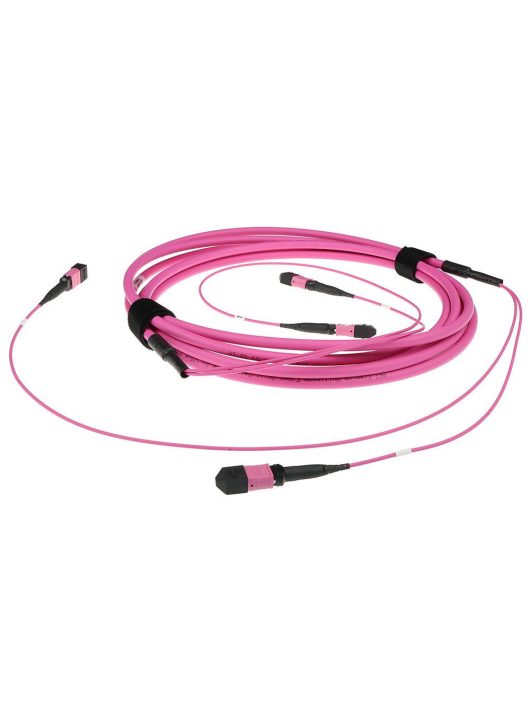 ACT Multimode 50/125 OM4(OM3) polarity A fiber trunk cable with 2 MTP/MPO female connectors each side 30m Pink