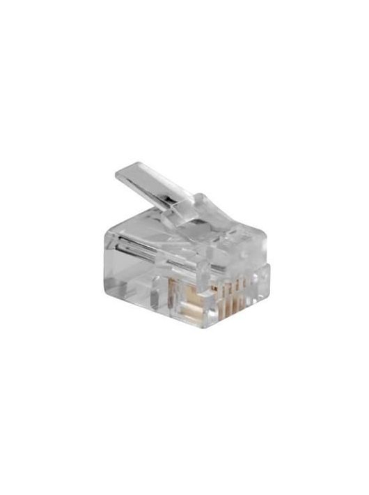 ACT RJ11 (6P/4C) modulaire connector for round cable with solid conductors