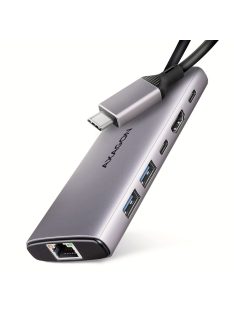 AXAGON HMC-6G2L USB-C 10Gbps 6in1 Hub Silver