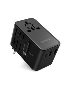   Choetech  PD5020 35W EU/US/AUS/UK Travel Adapter with Built-in USB-C Cable Black