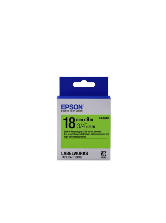 Epson LK-5GBF címkeszalag (18mm) Black on Flourescent Green - 9m