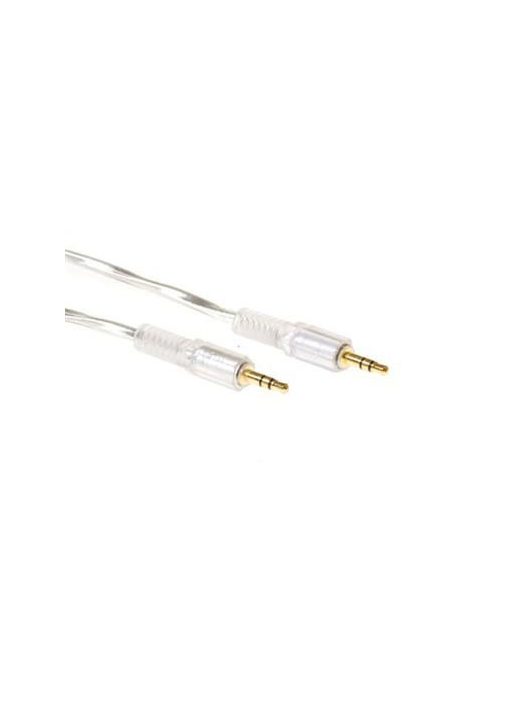 ACT High quality audio connection cable 1x 3,5 mmm jack male to 1x 3.5mm stereo jack male 10m Transparent