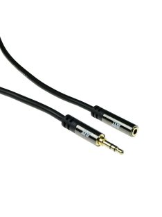   ACT High Quality audio extension cable 3,5 mm stereo jack male to female 3m Black