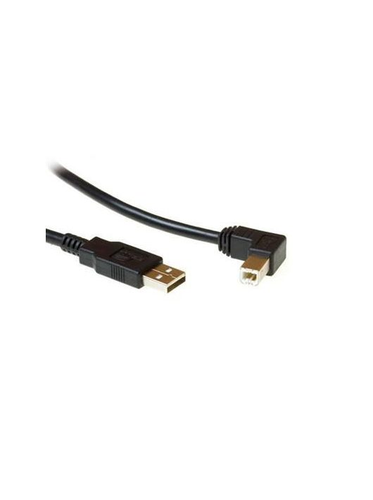 ACT USB 2.0 A male to USB B male (angled) 1,8m Black