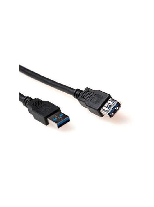 ACT USB 3.0 A male to USB A female 0,5m Black