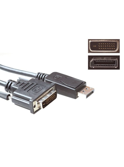 ACT Conversion cable DisplayPort male to DVI male 5m Black