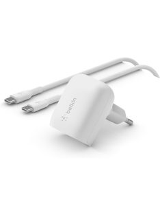   Belkin BoostCharge 20W USB-C Adapter with USB-C - USB-C Cable White