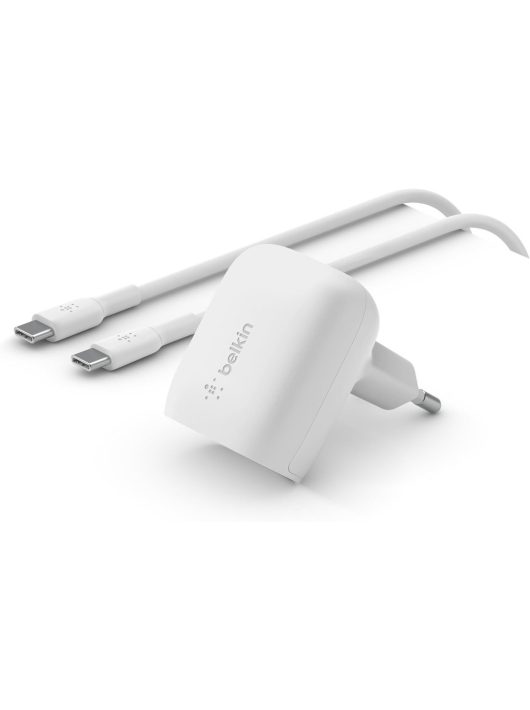 Belkin BoostCharge 20W USB-C Adapter with USB-C - USB-C Cable White