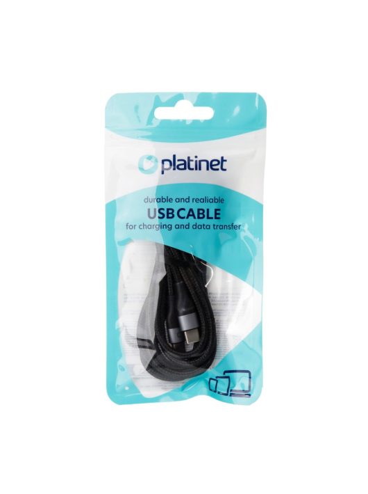 Platinet USB-C to USB-C 42W Braided Cable 2m Black