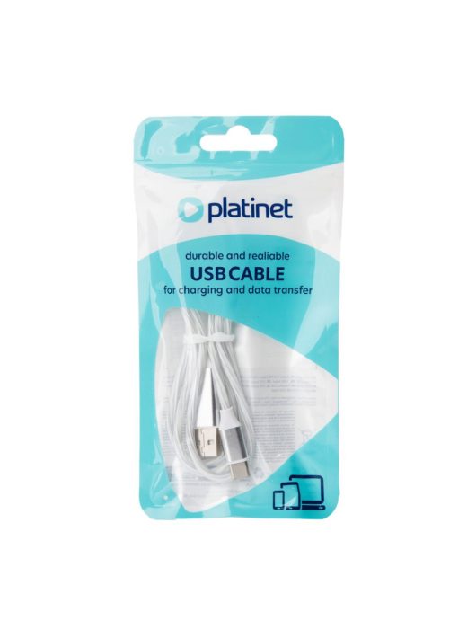 Platinet USB-A to USB-C 18W LED Cable 1m White