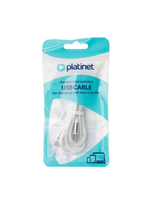 Platinet USB-C to USB-C 60W LED Cable 1m White