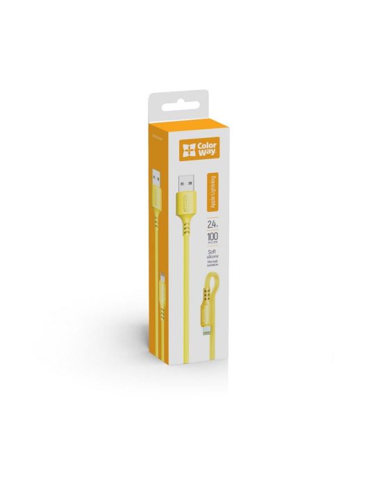 ColorWay USB to Apple Lightning (soft silicone) 2.4A 1m Yellow