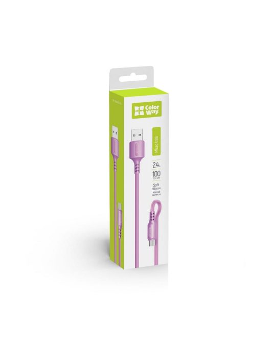 ColorWay USB to MicroUSB (soft silicone) 2.4A 1m Purple