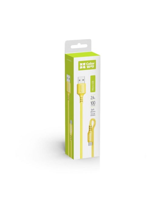 ColorWay USB to MicroUSB (soft silicone) 2.4A 1m Yellow