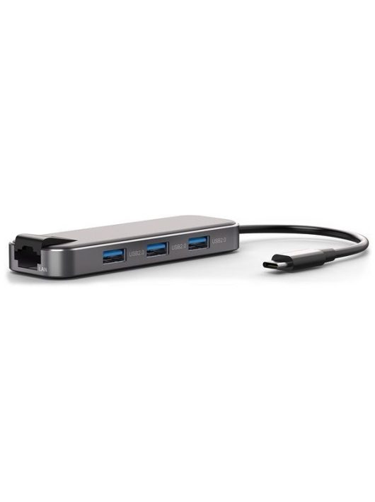 Bluestork HUB-OFFICE USB-C to 3xUSB2.0 + 1xUSB-C + 1xHDMI + 1xRJ45 Grey