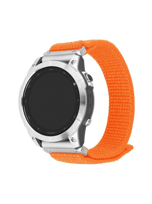 FIXED nylon sportos óraszíj Garmin QuickFit 26mm-es okosórához, narancssárga, FIXNST2-QF26MM-OR