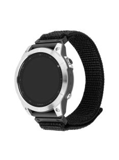   FIXED nylon sportos óraszíj Garmin QuickFit 26mm-es okosórához, fekete, FIXNST2-QF26MM-BK