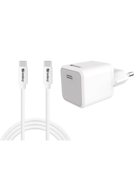 Sandberg USB-C 20W Charger+USB-C>C 1M White