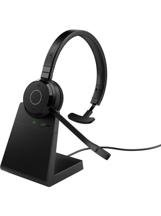 Jabra Evolve 65 TE UC Mono Bluetooth Headset + Charging Stand Black