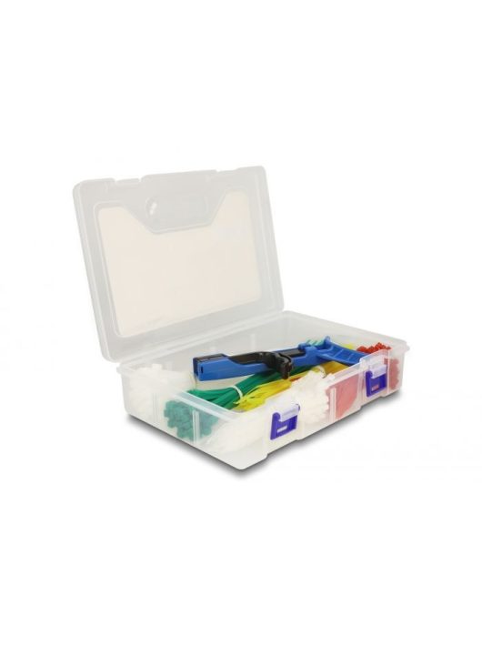 DeLock Cable tie assortment box with tensioning tool 350 pieces assorted colours