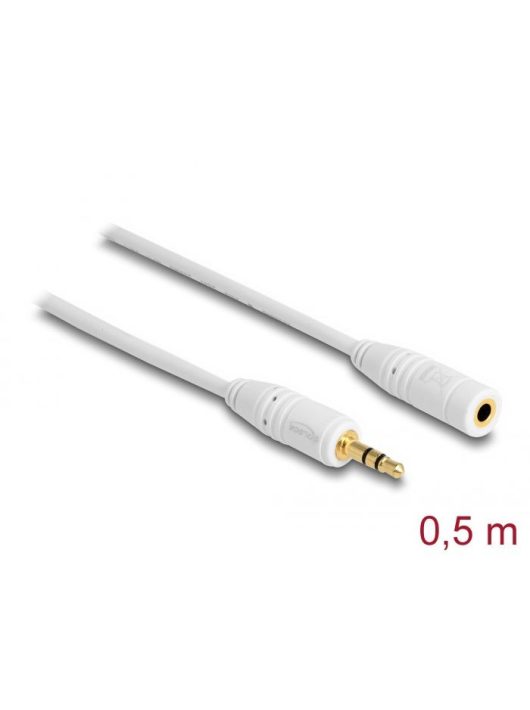 DeLock Stereo Jack Extension Cable 3.5 mm 3 pin male > female 0,5m White