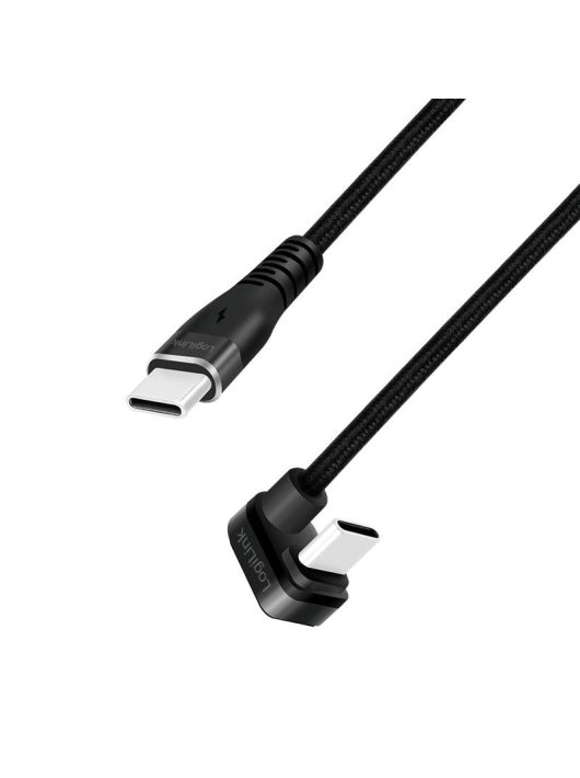 Logilink USB 2.0 Type-C cable C/M 180° to USB-C/M alu 2m Black