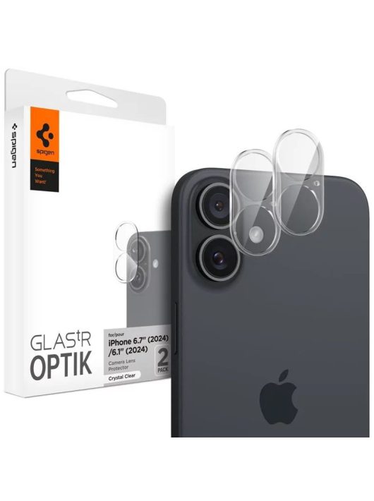 Spigen Glass tR Optik 2 Pack iPhone 16/16 Plus Crystal Clear 