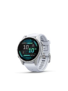 Garmin fenix 8 Silver with Whitestone Silicone Band