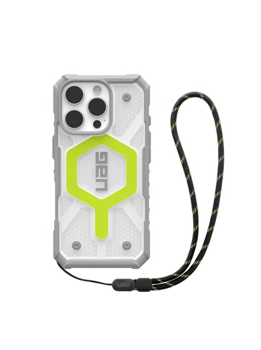 UAG Pathfinder Clear Magsafe iPhone 16 Pro Active Neon+Lanyard