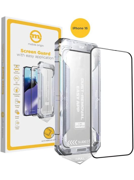 Mobile Origin Screen Guard with easy application iPhone 16 Yellow