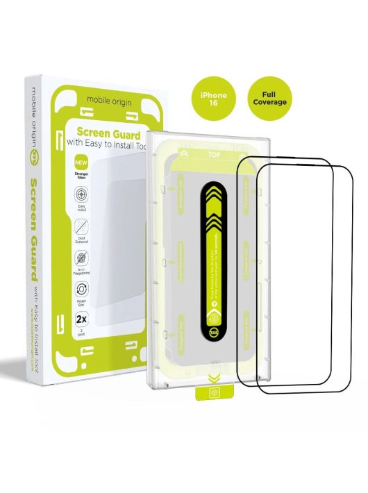 Mobile Origin Screen Guard with easy applicator iPhone 16 2 Pack