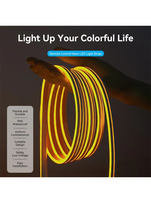 Vention Silicone Neon LED Strip Lights with IR Remote and DC 12V Power Supply