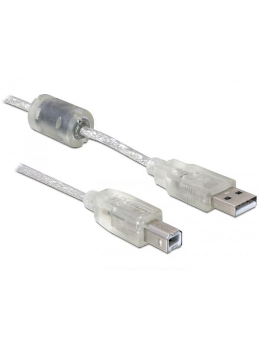 DeLock USB 2.0 A-B upstream male/male 0,5m Transparent