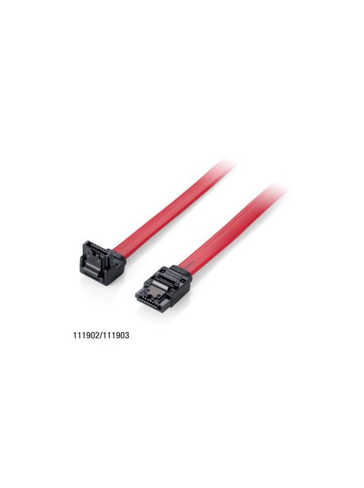 EQuip SATA3 adatkábel, 0,5m, L alak Red