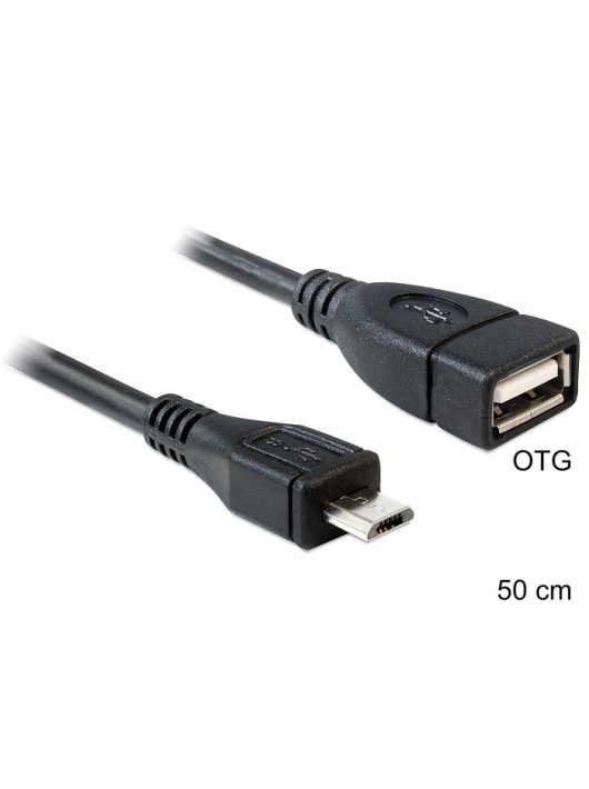 DeLock Cable USB micro-B male > USB 2.0-A female OTG 50cm