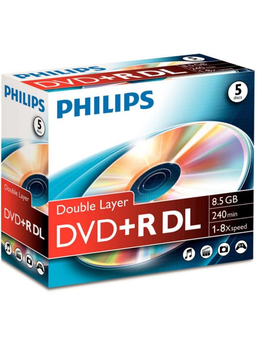 Philips DVD+R 8,5 Gb 8x kétrétegű hengeres 10db/cs