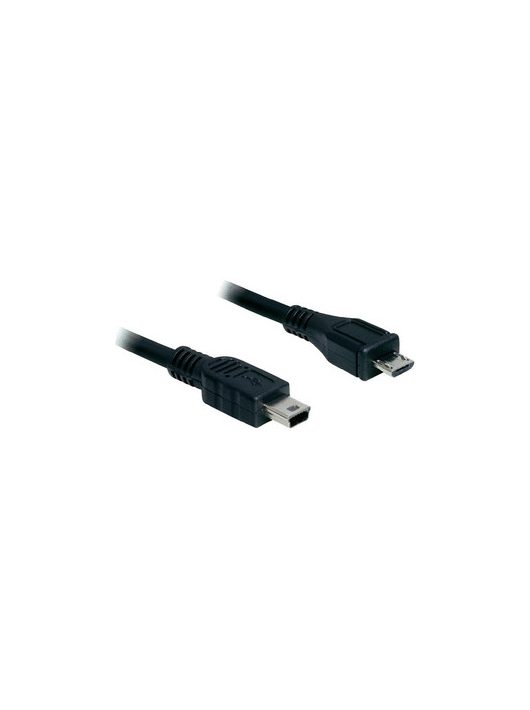 DeLock Cable USB 2.0 micro-B male > USB mini male 1m Black