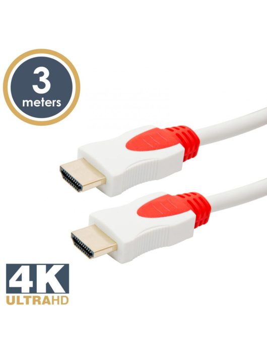 Delight Jelkábel HDMI-HDMI 2.0 3D aranyozott  Am/Am 3m White