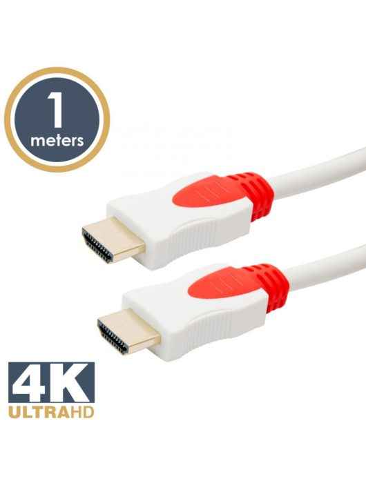 Delight Jelkábel HDMI-HDMI 2.0 3D aranyozott  Am/Am 1m White