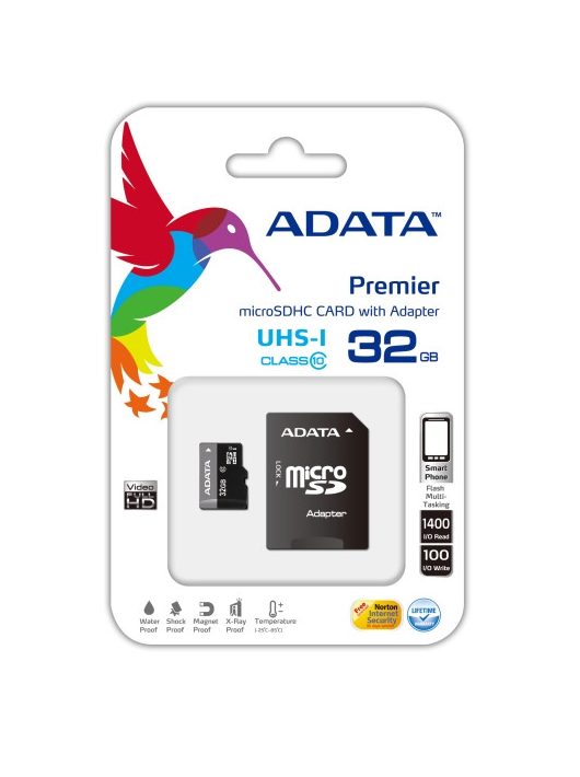 A-Data 32GB microSDHC Class 10 UHS-I U1 + adapterrel