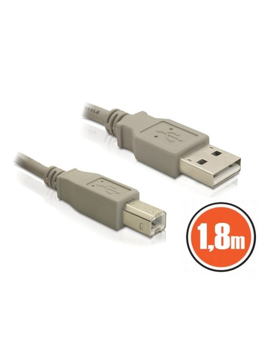 DeLock USB 2.0 A-B male/male 1,8m Grey