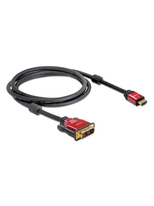 DeLock High Speed HDMI A male > DVI-D (Dual Link) (24+1) male cable 2m